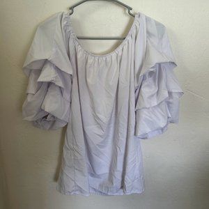 Off Shoulder White Ruffle Blouse